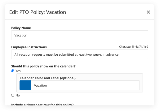 Pto Policy