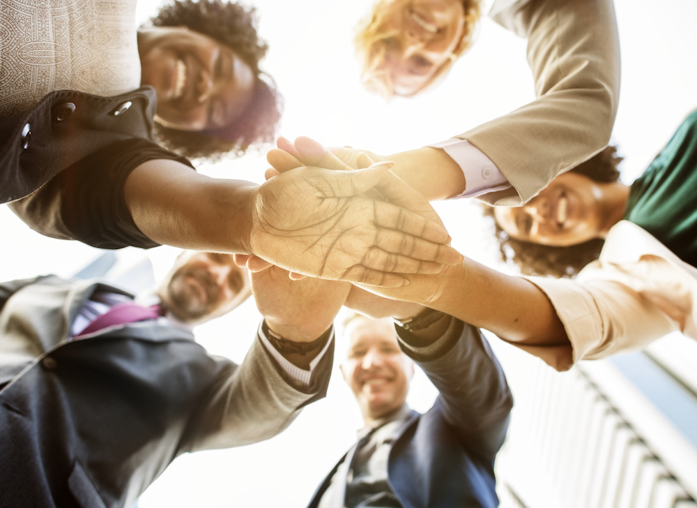 Successful and happy business team